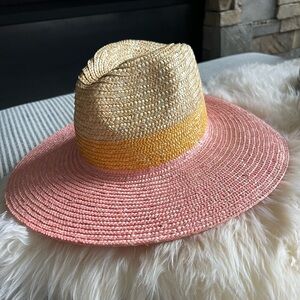 Wyeth Bondi Color Block Wheat Straw Panama Hat